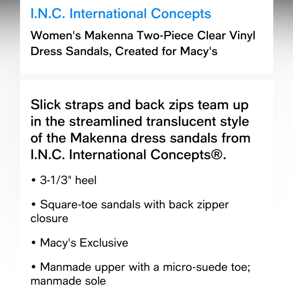 INC International Concepts Clear Vinyl Block Heel Sandal -Makenna Size 7M EUC - Picture 5 of 10